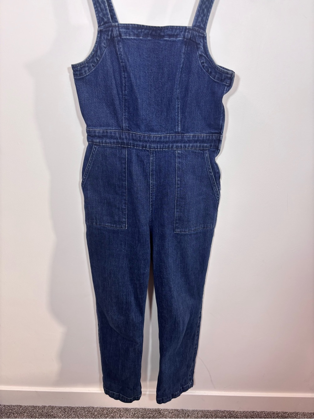 J.Crew Jeans Denim Overall Jumpsuit Size 4 Medium Indigo Basic One Piece K3974 - Picture 5 of 14
